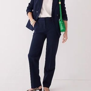 J crew Kate straight leg pants bi stretch cotton navy blue